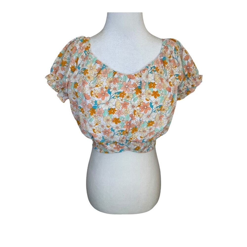 NEW Tween Diva Girls Size‎ 16 Floral Puff Sleeve Top NWOT